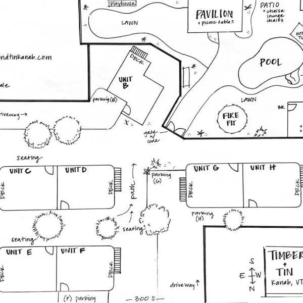 Timber & Tin F 2Bed 2Bath w Pool & Rooftop Deck，位于卡纳布的酒店