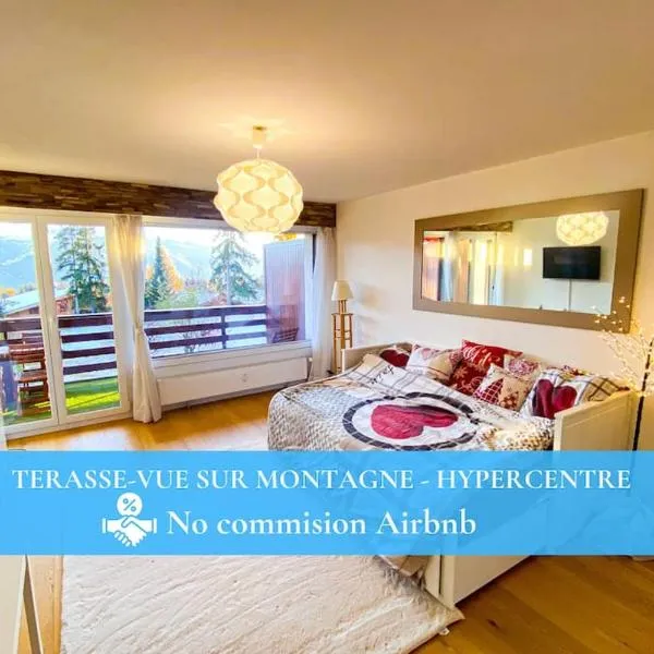 Studio cosy au calme avec terrasse vue sur Alpes，位于克莱恩 蒙塔纳的酒店