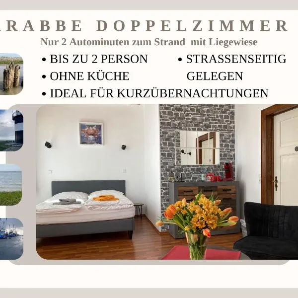 Krabbe Doppelzimmer 4, am Elbe-Weser-Radweg mit Fahrradunterstellmöglichkeit, auch für E-Bikes, ideal für Kurzaufenthalte, Smart-TV 42 Zoll, kostenfreier Parkplatz,，位于弗雷门的酒店
