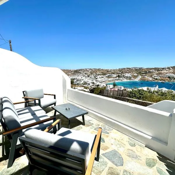 Modern Cycladic Sea View House，位于奥诺斯的酒店