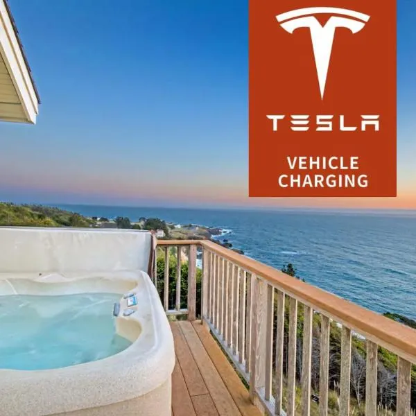 Spectacular Ocean View Penthouse Oceanfront! Hot Tub! Shelter Cove, CA Tesla EV station，位于Shelter Cove的酒店