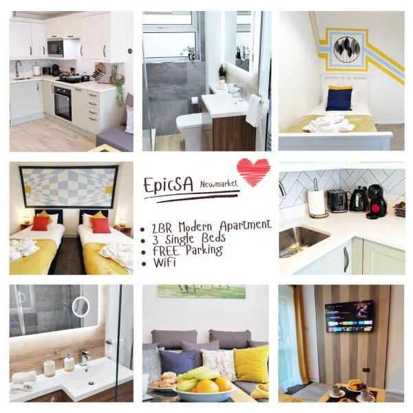 Modern 2 BR Apartment near Town，位于纽马基特的酒店