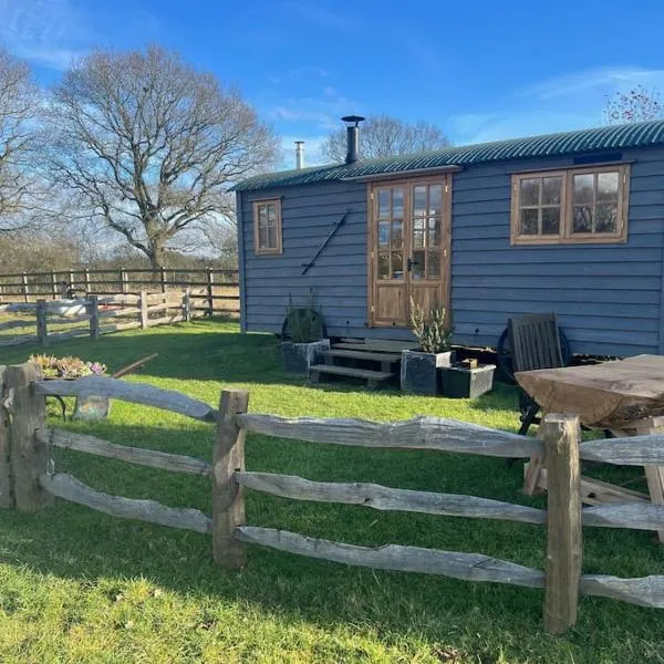 Whittlewood Shepherd's Hut in Silverstone, Cosy, Rural, Views，位于银石的酒店