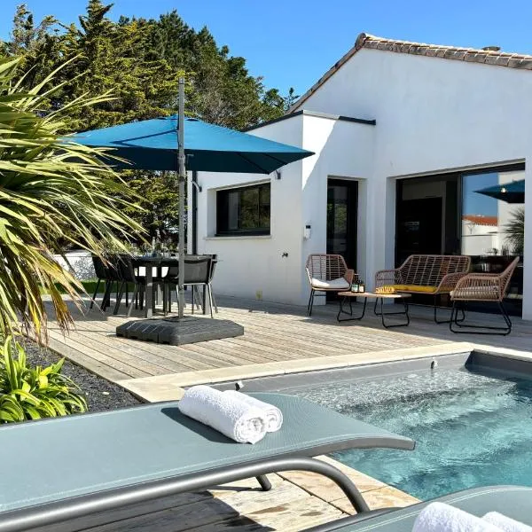 Villa Rosemonde with swimming pool，位于滨海布雷蒂尼奥勒的酒店