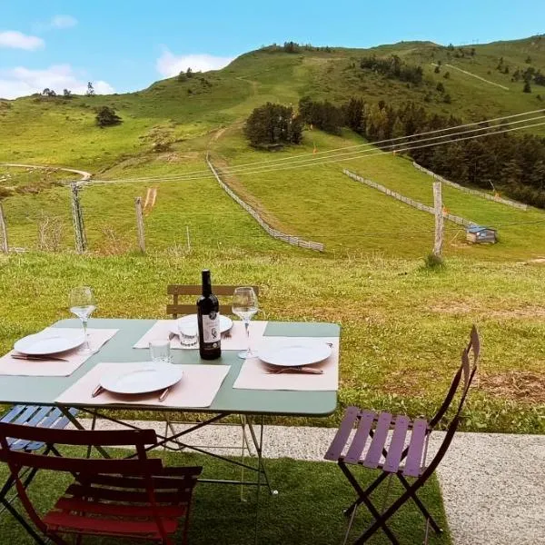 Vue splendide en haut des montagnes préservées，位于Ascou的酒店