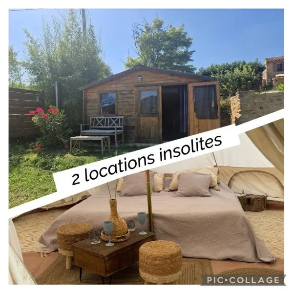 Locations insolites "vie en plein air" cabane et tipi Bastide Bellugue maison d'hôtes reseau Bienvenue à la ferme à 3 mn de lourmarin，位于卡代纳的酒店