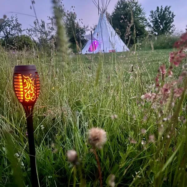 Romantic Wildlife Tipi Teepee Tomnatic Bihor Romania Apuseni，位于Bălnaca的酒店