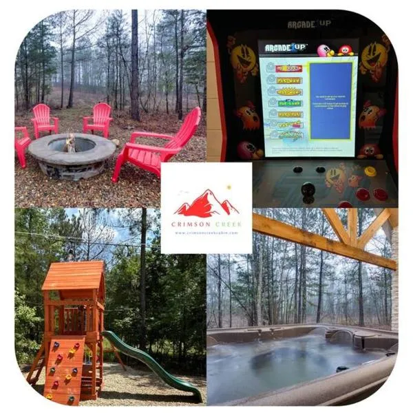 Crimson Creek Cabin - Ideal for Friends or 1- 2 Families, Play set, Hot Tub，位于布罗肯鲍的酒店