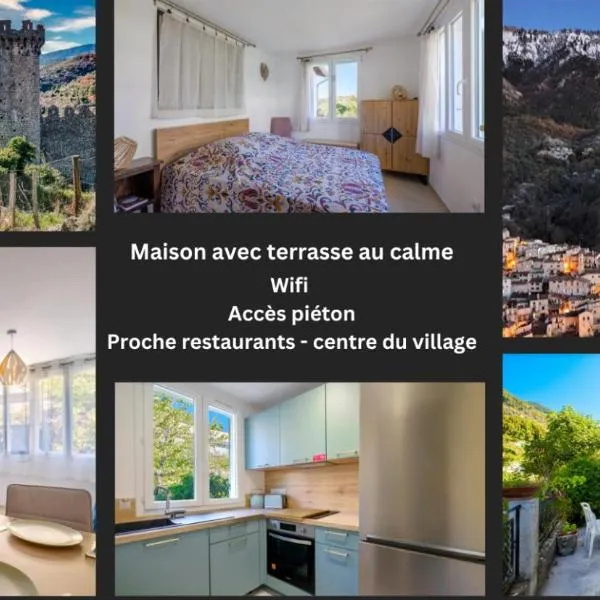 La Tiniera à Lucéram - Maison rénovée 2023- Terrasse - Wifi - Village des crèches，位于Lucéram的酒店