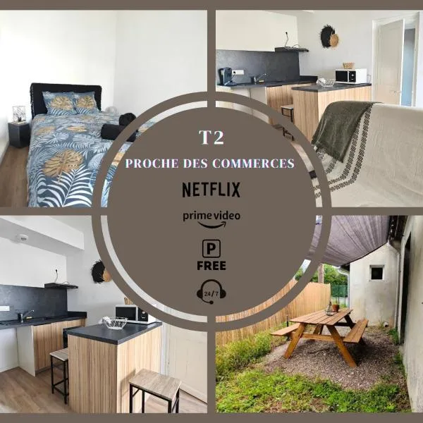 T2 à proximité des commerces - 1 à 4 pers -，位于朗贡的酒店