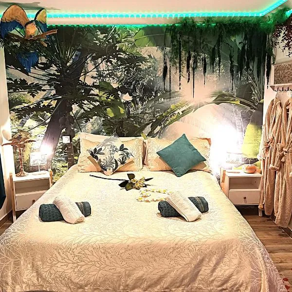 Jungle Spa - Cocon tropical et dépaysant avec balnéo en plein coeur de Pézenas !，位于佩兹纳斯的酒店