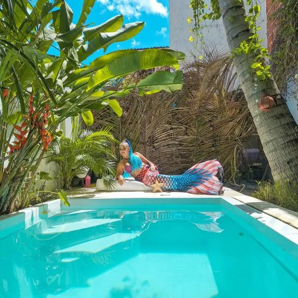 Chalé da sereia apart-hotel com cozina piscina Oásis no centro de jericoacoara，位于杰里科科拉的酒店