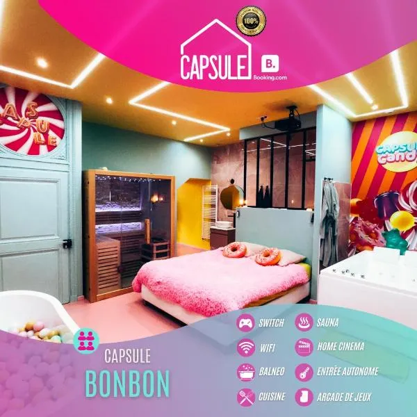 Capsule Bonbon - Balneo - Sauna - Billard - Nintendo Switch，位于杜埃的酒店