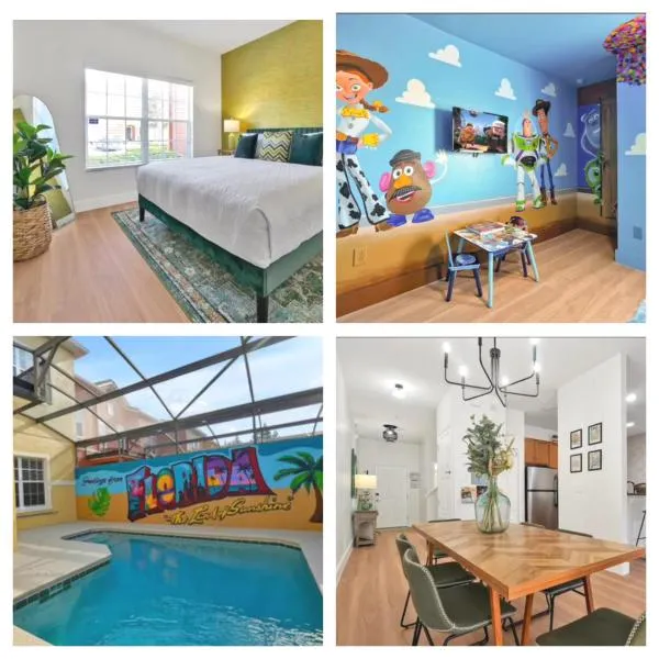 Stylish Disney Oasis I Private Pool and Murals，位于基西米的酒店