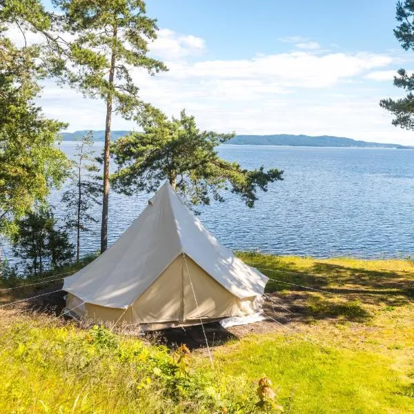 Glamping - Løvøya Oslofjord，位于Skoppum的酒店