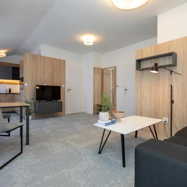 ALURE RESIDENCES 11 - 24h self check-in & private parking next to the apartment building included, CITY CENTER right on SNP Square in a quiet passage, new building, best deal in town，位于班斯卡-比斯特里察的酒店