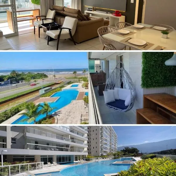 Home 1 | Ap Cinema Resort Frente Mar com Piscina Aquecida em Bertioga，位于伯迪亚哥的酒店