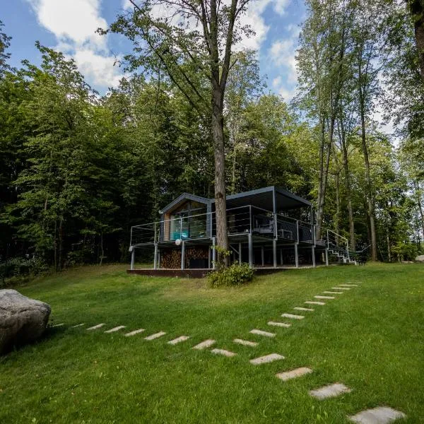 Wyspa Ciernie - Dom nad jeziorem z sauną i jacuzzi，位于Ciernie的酒店