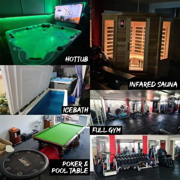 Hot Tub, Ice Bath, Gym, Sauna, Pool Table Coorparoo Haven，位于Marsden的酒店