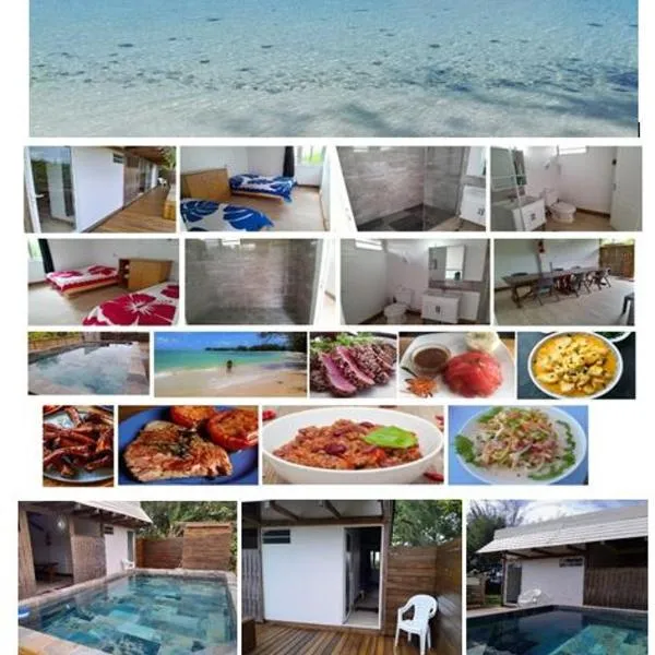 Mara'ai le spot Tubuai, Chambre Triple Deluxe Mahu SDB Privée avec piscine，位于土布艾岛的酒店