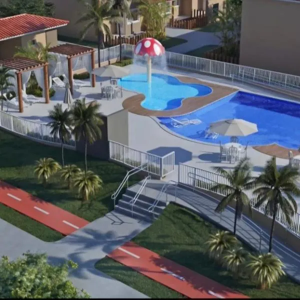 Apto tipo resort, pé na areia da praia e a 5 km do centro de Aracaju，位于巴拉杜斯科凯鲁斯的酒店