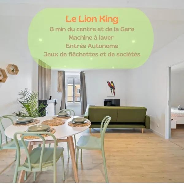 Lion King Appart 65 m2 tout inclus, rénové, Calme, parking facile，位于索恩河畔沙隆的酒店
