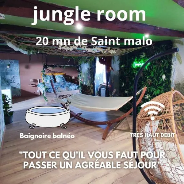 L'évasion jungle，位于Saint-Pierre-de-Plesguen的酒店