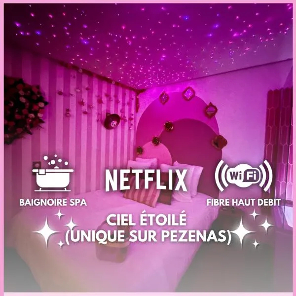 Romantic Room - Balnéo - Ciel Etoilé - Free Wifi - Netflix - Hyper Centre，位于佩兹纳斯的酒店