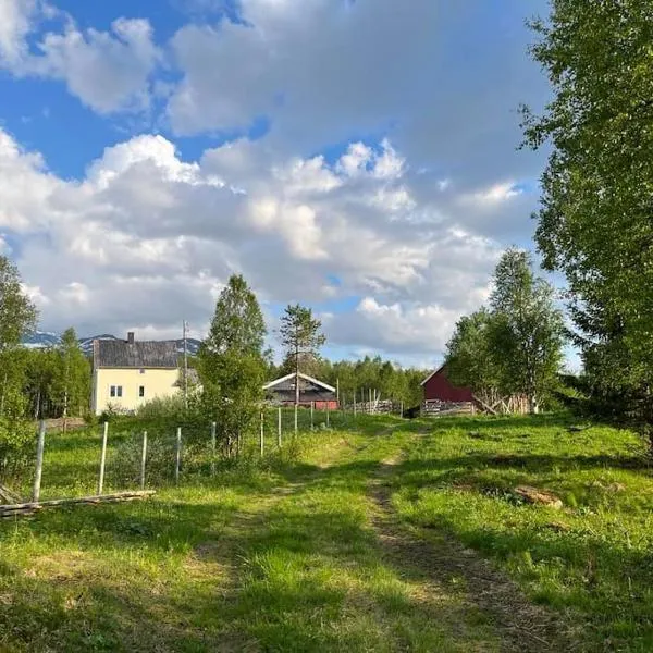 Nydelig småbruk med hus og fjøs og badstu，位于Gratangen的酒店