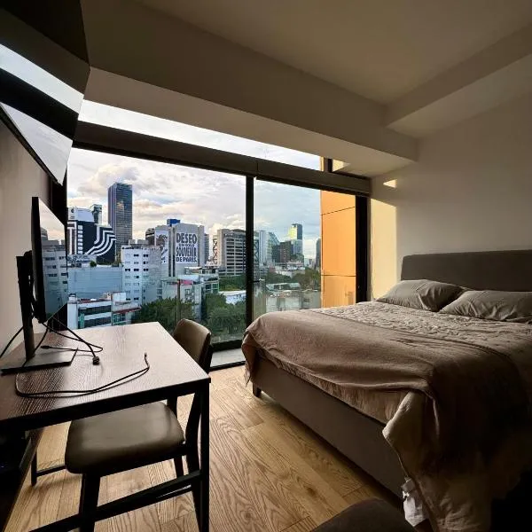 Luxury Apartment in Roma Norte With Stunning Views,位于墨西哥城的酒店