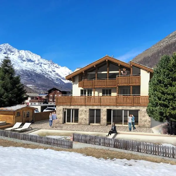 Chalet Wiesengrund ENZIAN ALPENROSE，位于萨斯阿尔马格尔的酒店