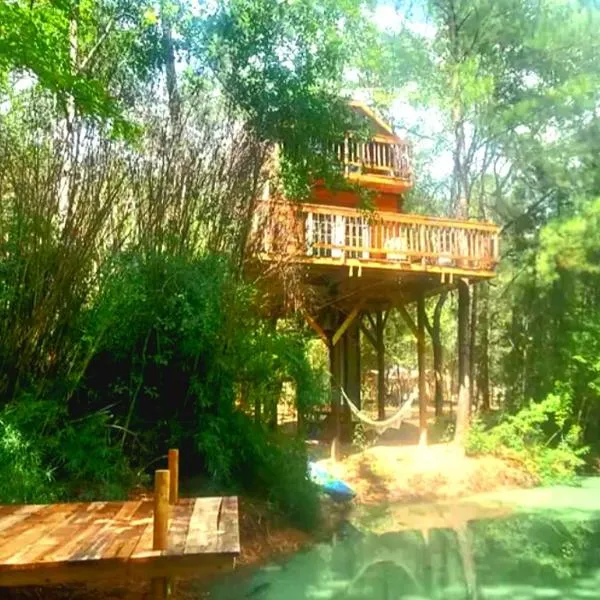 Waterfront Treehouse in a Magical Forest，位于Waller的酒店