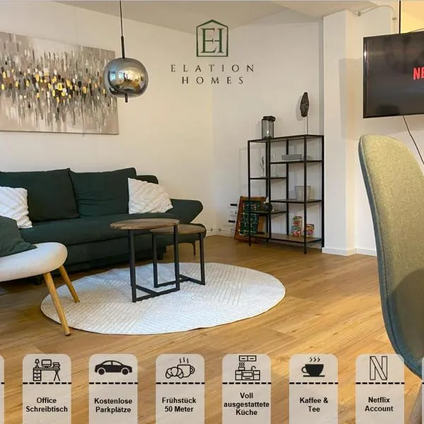 traumhafte Business & Relax Wohnung direkt im Stadtkern Oettingens by Elation Homes，位于Oettingen in Bayern的酒店