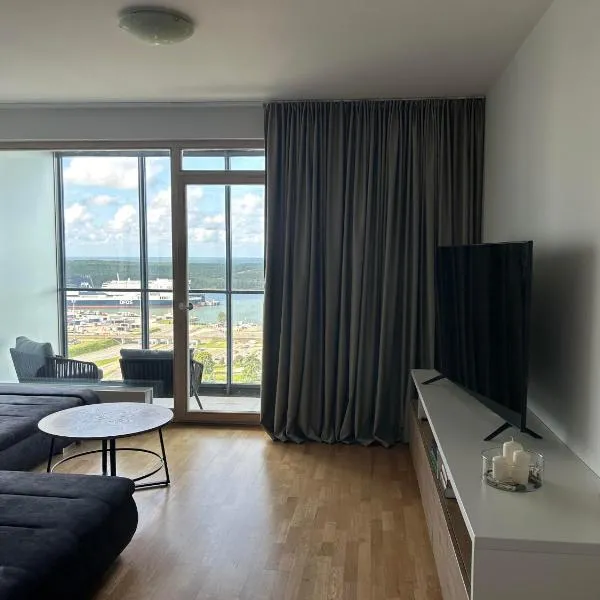 21 fl an apartment with a sea view，位于克莱佩达的酒店