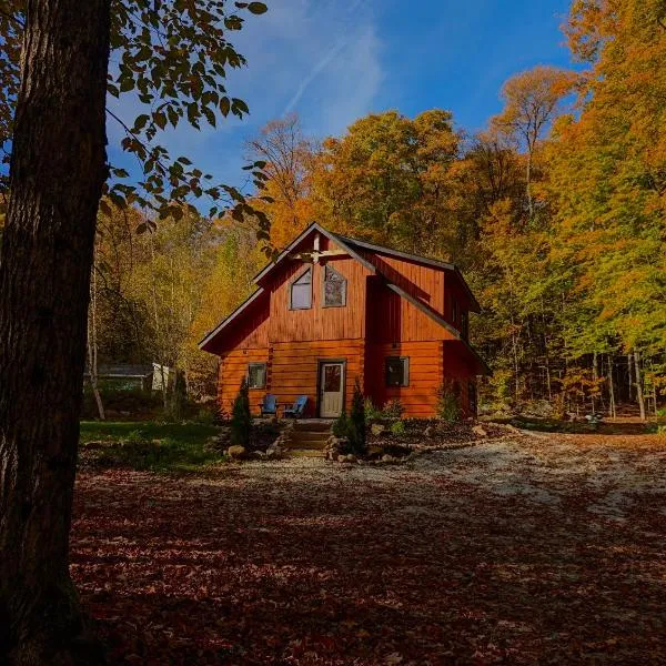 Cozy Log Cabin with Lake Access，位于Cardiff的酒店