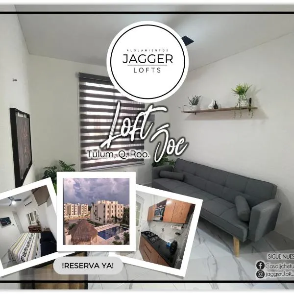 Loft Joe con WiFi y Alberca，位于图卢姆的酒店
