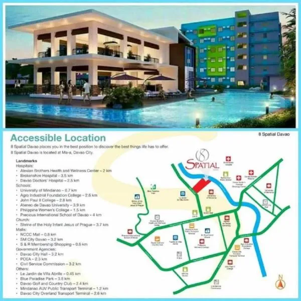 2bdr condo rental furnished, w parking wifi free use pool，位于达沃市的酒店