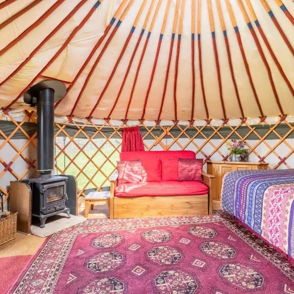 Cosy-Hilltop-Yurt-StunningViews-Nature-HotTub，位于Cornworthy的酒店