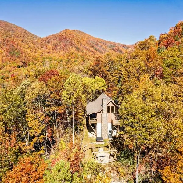 Maggie Valley Cabin with Beautiful Mountain Views, HotTub, Pet Friendly, GameRoom, FirePlace，位于马吉谷的酒店