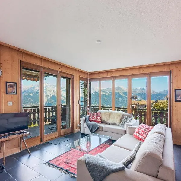 Apt à Veysonnaz avec terrasse et vue imprenable，位于韦松纳的酒店