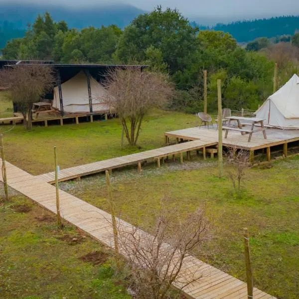 Praderas Los Peumos Glamping-Cabañas，位于塔尔卡的酒店