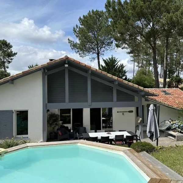 Chez Céline Sous les Pins - Plages et Piscine, Océan et Lac, Vélos et Yoga!，位于旧圣日龙的酒店
