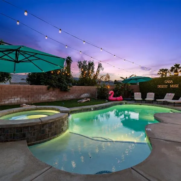 Casa Desert Muse with Heated Pool Spa Firepit Mini Golf and Games，位于印地欧的酒店