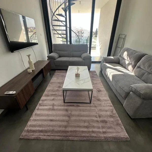 Luxurious two bedroom apartment with roof garden，位于Kato Lakatamia的酒店