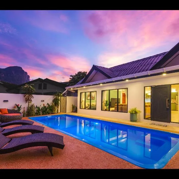 Oasis 4BR Private Pool Villa in central Ao Nang，位于Ao Nang 的酒店