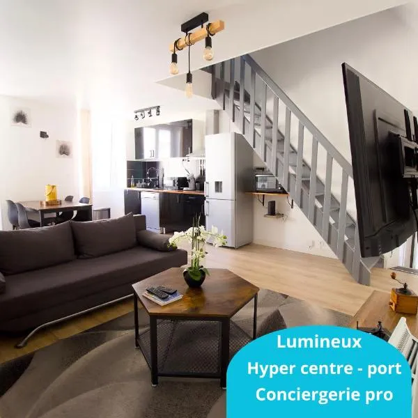 Triplex Lumineux à Cherbourg, hyper centre, 2 pas du Port & Vie Nocturne, Intendance Luxury Host，位于瑟堡的酒店