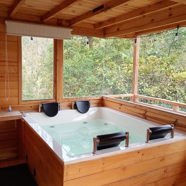 Ecocabañas B&B - Cabaña de lujo con jacuzzi privado cerca a termales，位于乔阿奇的酒店