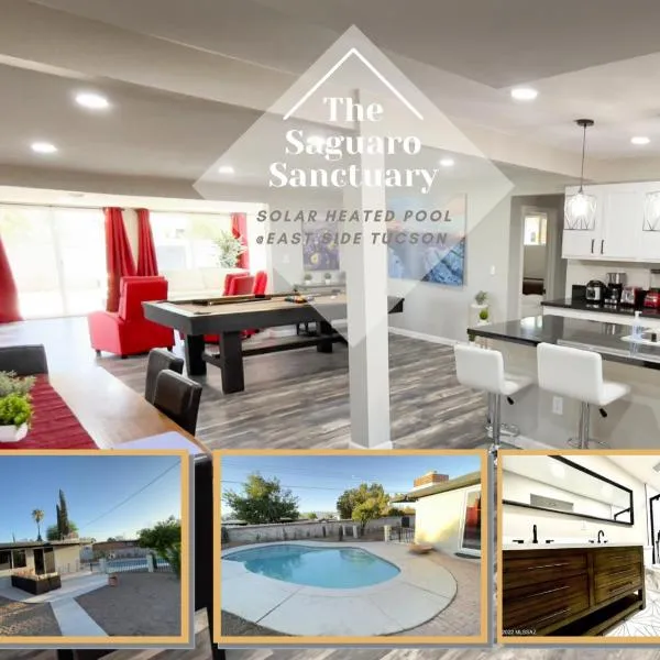 Private Home - Heated Pool, Billiards, Darts, Foosball, Fireplace, 5 Smart TVs, BBQ, Cotton Bedding - The Saguaro Sanctuary, Pool Heat Optional，位于土桑的酒店