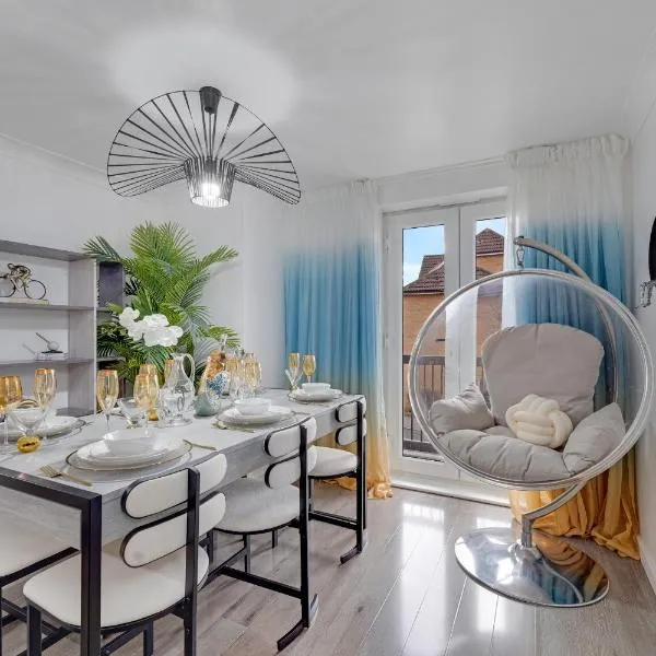 Velvet Escape, A Stylish 2-Bedroom London Getaway - Sleeps 6，位于达格纳姆的酒店