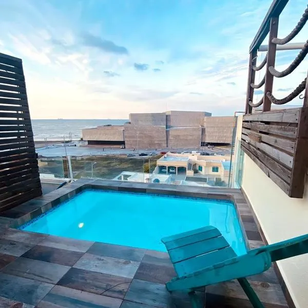 Vista al mar, Mini alberca y roof garden PRIVADO!，位于博卡德尔里奥的酒店